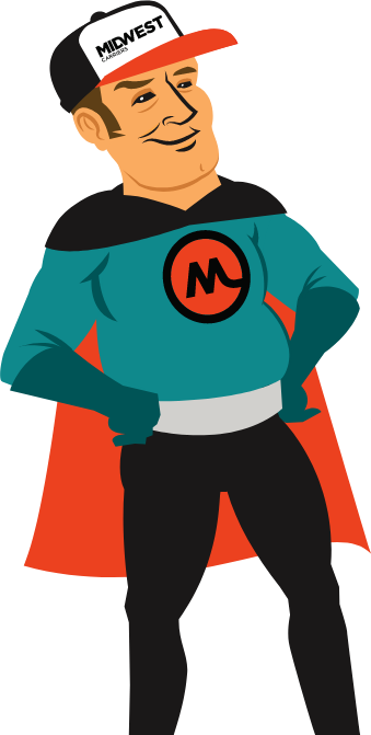 male super hero with hands on hips