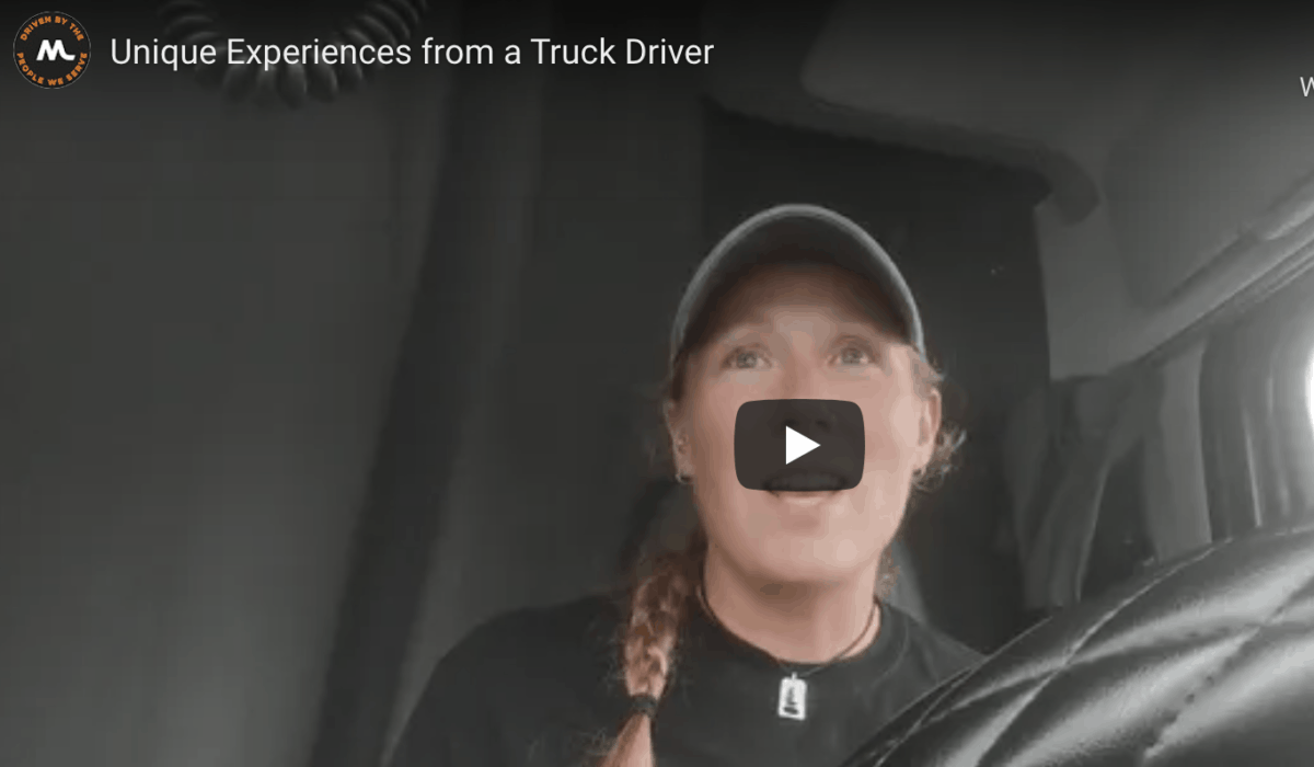 Thumbnail of female truck driver in Midwest Carriers truck cab