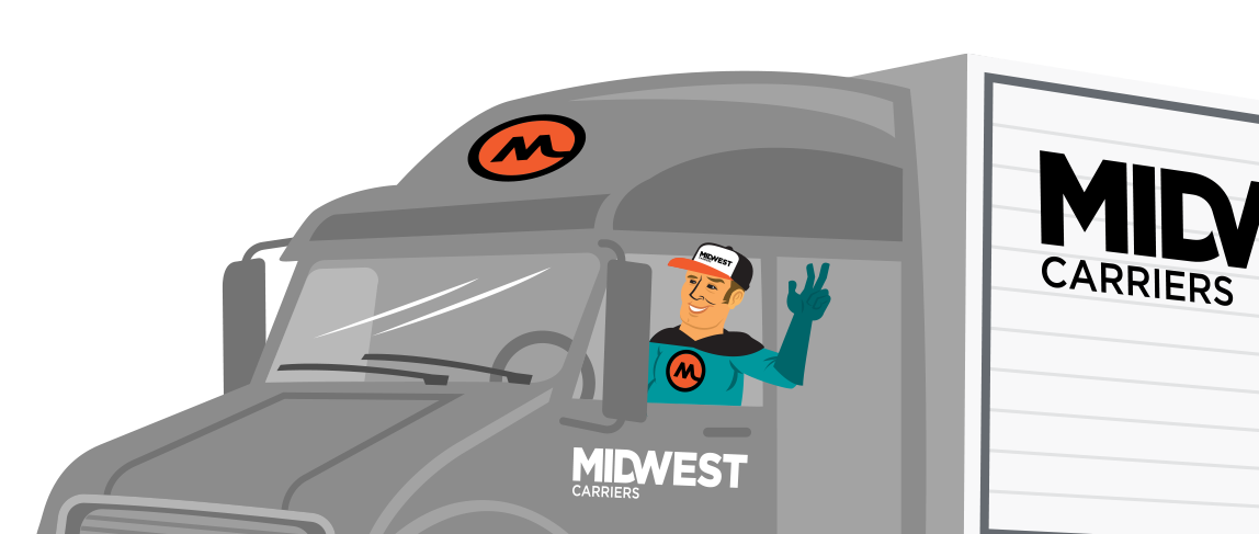 male driver in truck